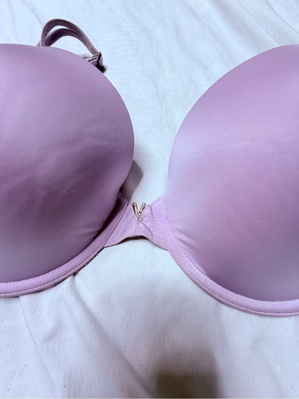 Victoria's Secret Lavender Push-Up Bra with Gold V Accent
